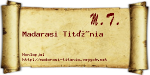 Madarasi Titánia névjegykártya